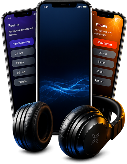 The NuCalm app and headphones